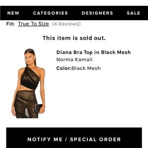 Norma Kamali Diana Bra top size S